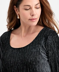 Jm Collection Women's Pleated Velvet Dress, Macy's Exclusive