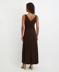 kensie Women's Draped Cowlneck Sleeveless Maxi Dress