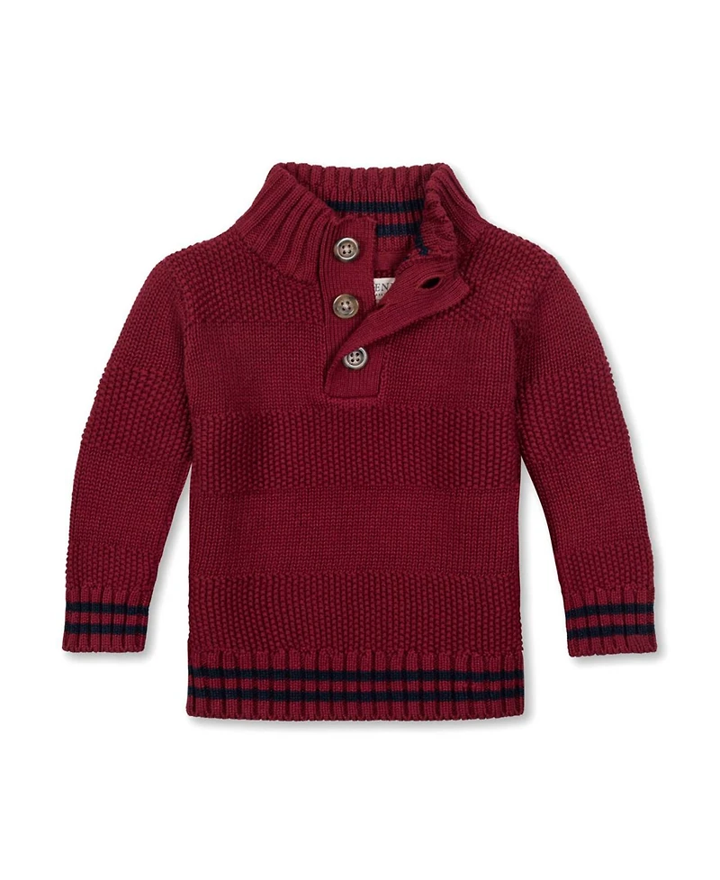 Hope & Henry Baby Boys Organic Mock Neck Stripe Sweater