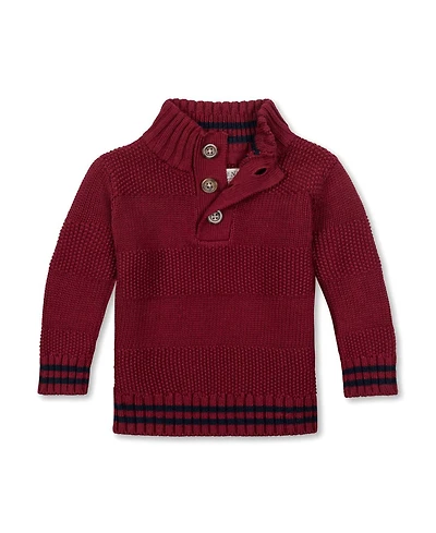 Hope & Henry Baby Boys Organic Mock Neck Stripe Sweater