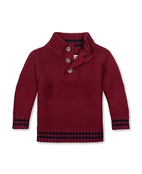 Hope & Henry Baby Boys Organic Mock Neck Stripe Sweater