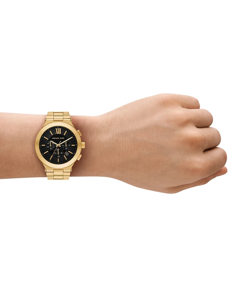 Michael Kors Men's Billie Chronograph Gold-Tone Stainless Steel Watch, 44mm