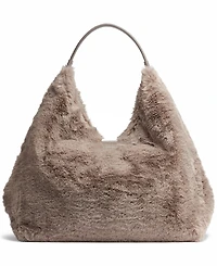 Donna Karan New York Percale Faux Fur Small Shoulder Bag