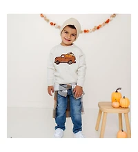 Sweet Wink Little and Big Boys Fall Truck Patch Sweatshirt