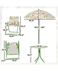 Qaba Kids Picnic Table and Chair Set, Activity with Chairs, Umbrella