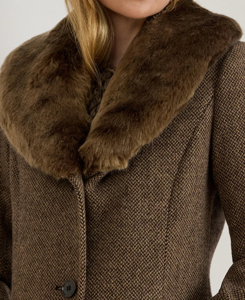 Lauren Ralph Lauren Women's Faux-Fur-Collar Coat