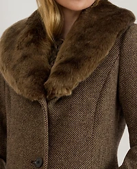 Lauren Ralph Lauren Women's Faux-Fur-Collar Coat