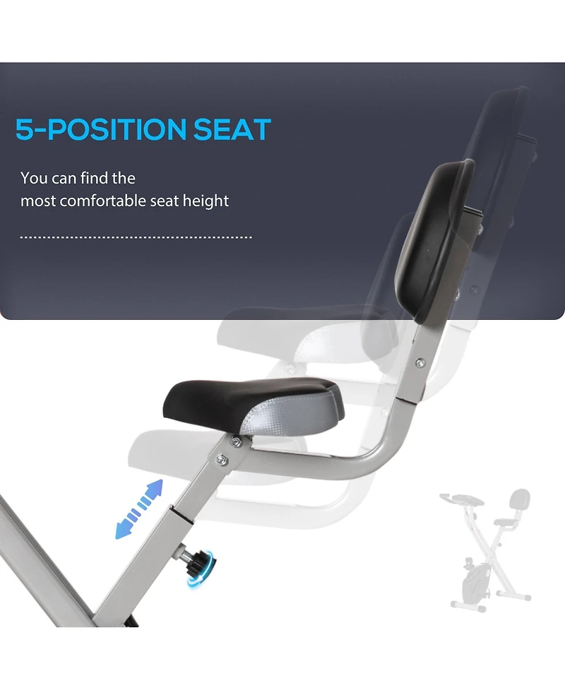 Soozier Foldable Upright Training X-Bike with Magnetic Resisce