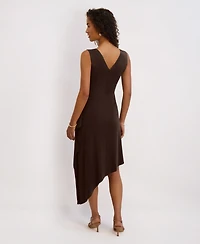 kensie Women's Asymmetrical Midi Dress