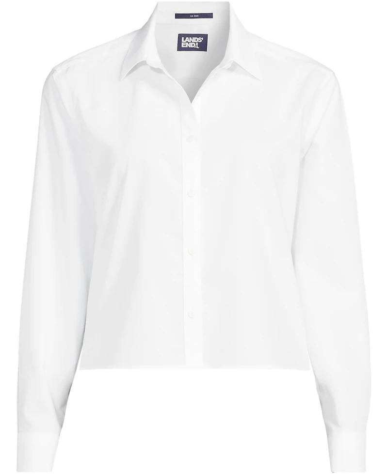 Lands' End Women's Plus No Iron Boxy Cropped Shirt