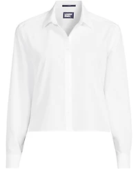 Lands' End Women's Plus No Iron Boxy Cropped Shirt