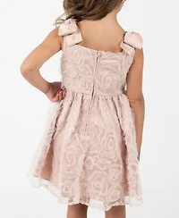 Rare Editions Toddler and Little Girls Glitter Soutache Social Dress