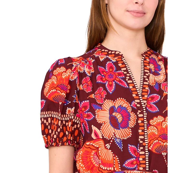 Msk Petite Puff Sleeve Maxi Dress