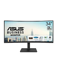 Asus Va34VCPSR 34" 21:9 Uwqhd 100Hz Usb-c Docking Curved VA Led Monitor, Black