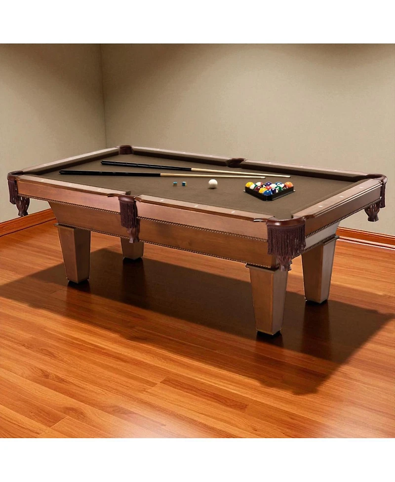 Slickblue Wool Cloth Pool Table with 2 Cues and Billiard Balls for Home or Game Room
