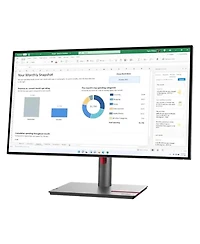 Lenovo ThinkVision P27h-30 27" 16:9 Qhd Ips Wled Lcd Hdr Monitor with Webcam, Raven Black