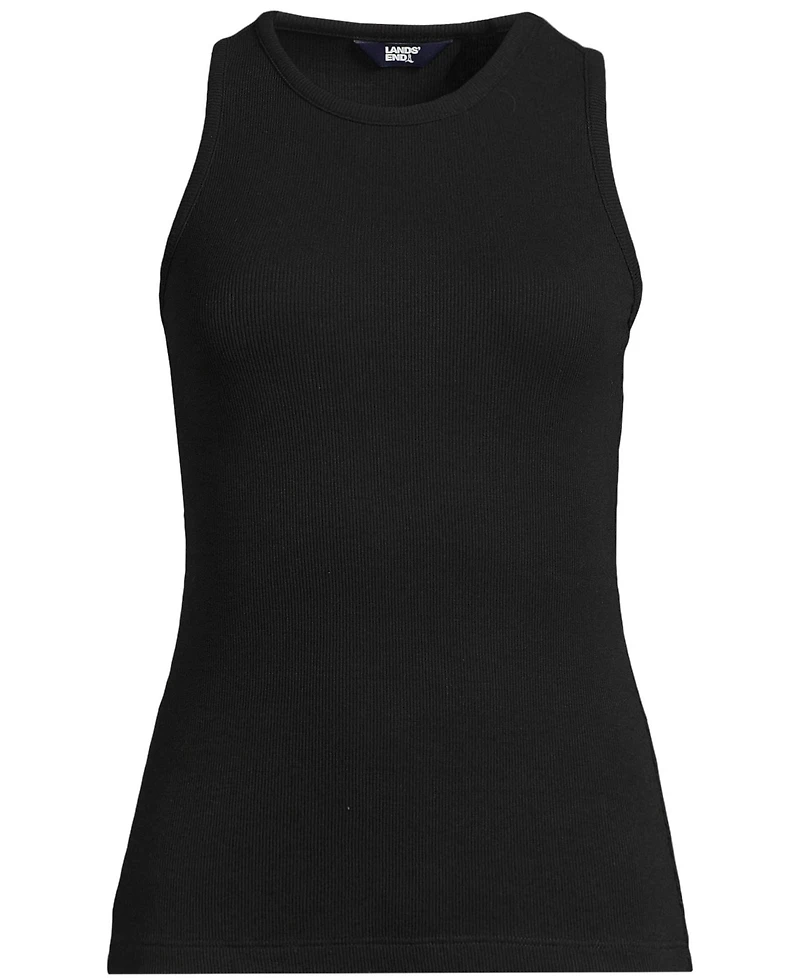 Lands' End Women's Drapey Rib Fitted Tank Top