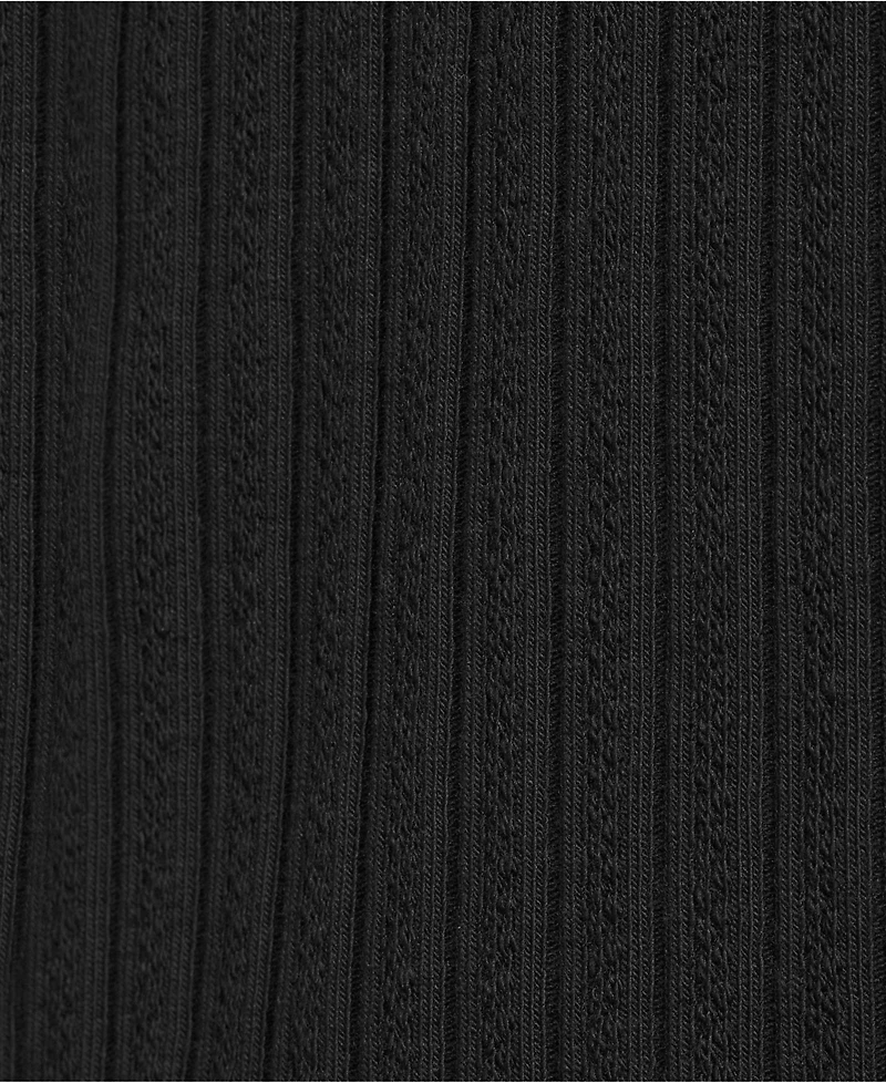 Lands' End Plus Elbow Sleeve Pointelle Rib Mock Neck