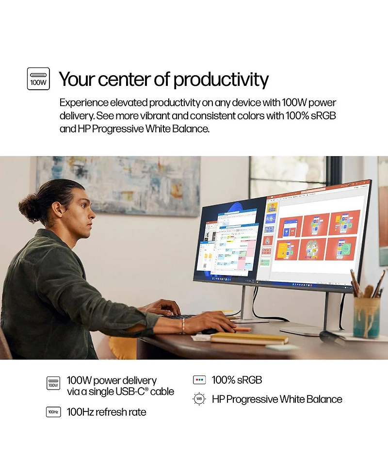 Hp Series 5 Pro 527pu 27" 16:9 Wqhd 100Hz Ips Lcd Usb-c Monitor, Jet Black