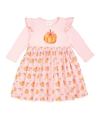 Sweet Wink Toddler Girls Coquette Pumpkin Long Sleeve Tutu Dress