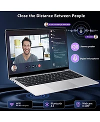 memzuoix 15.6 inch Laptop, Laptops with Celeron N4000, 8GB LPDDR4 256GB Ssd, Ips Fhd 1920x1080, WiFi+BT4.2+Mini Hdmi+Tf Card Slot, Traditional Laptop