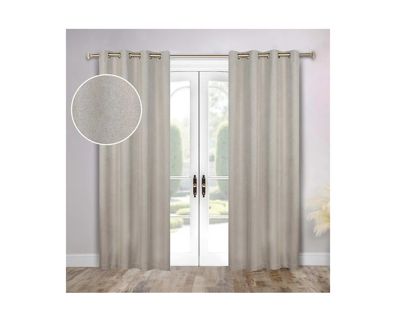 Superior Neal 100% Blackout Solid Machine Washable Curtains, Set of 2 Panels