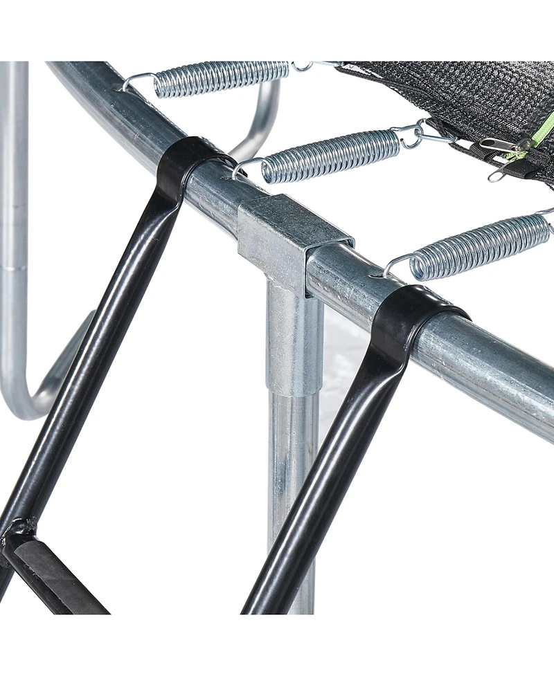 JumpKing 14' Round Trampoline with Safety Enclosure & Ladder Included – Black/Lime Green