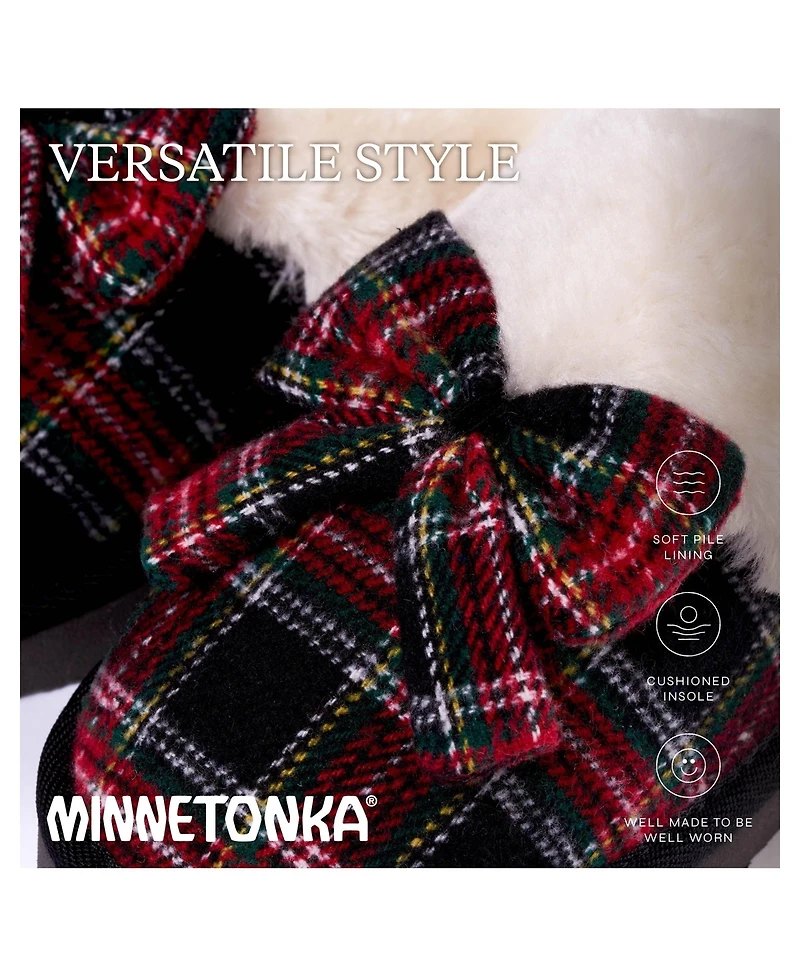 Minnetonka Women's Bow Scuff Slippers
