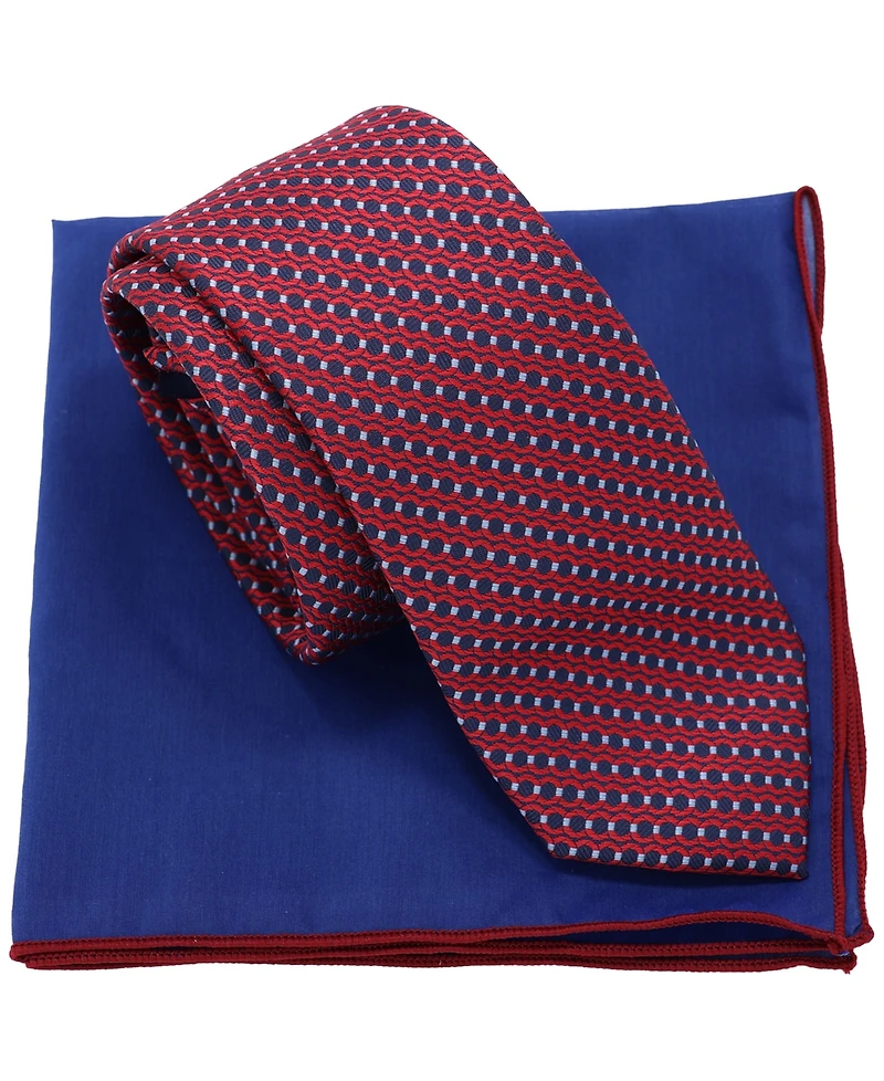 Ben Sherman Men's 2-Piece Stripe Tie and Pocket Square Half Box Set