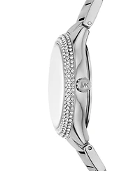 Michael Kors Women's Sylvia Three-Hand Silver-Tone Stainless Steel Watch, 33mm
