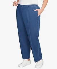 Alfred Dunner Plus Sunset Canyon All Around Elastic Medium Length Denim Jeans