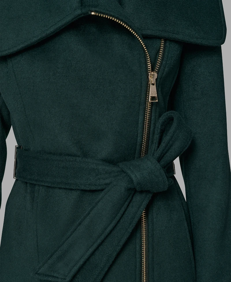 Karl Lagerfeld Paris Women's Asymmetrical Wrap Coat