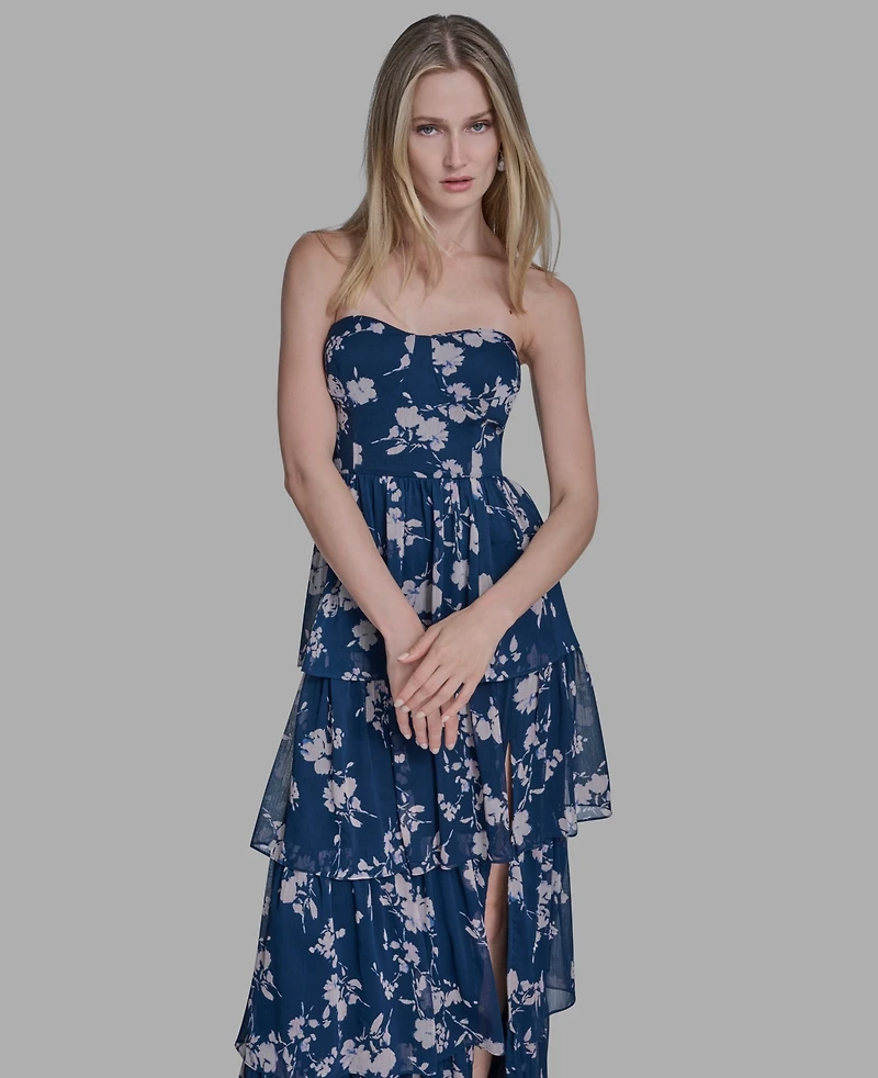 Bcbg Women's Sweetheart Neck Ruffled Gown