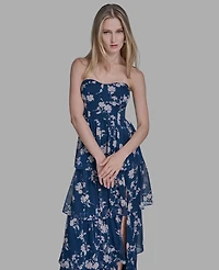 Bcbg Women's Sweetheart Neck Ruffled Gown