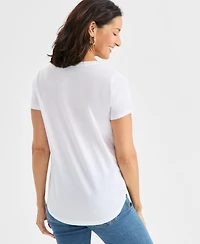 Style & Co Women's Printed Short Sleeve T-Shirt, Macy's Exclusive