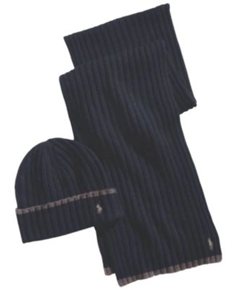 Polo Ralph Lauren Mens Beanie Scarf Gloves Gift Sets