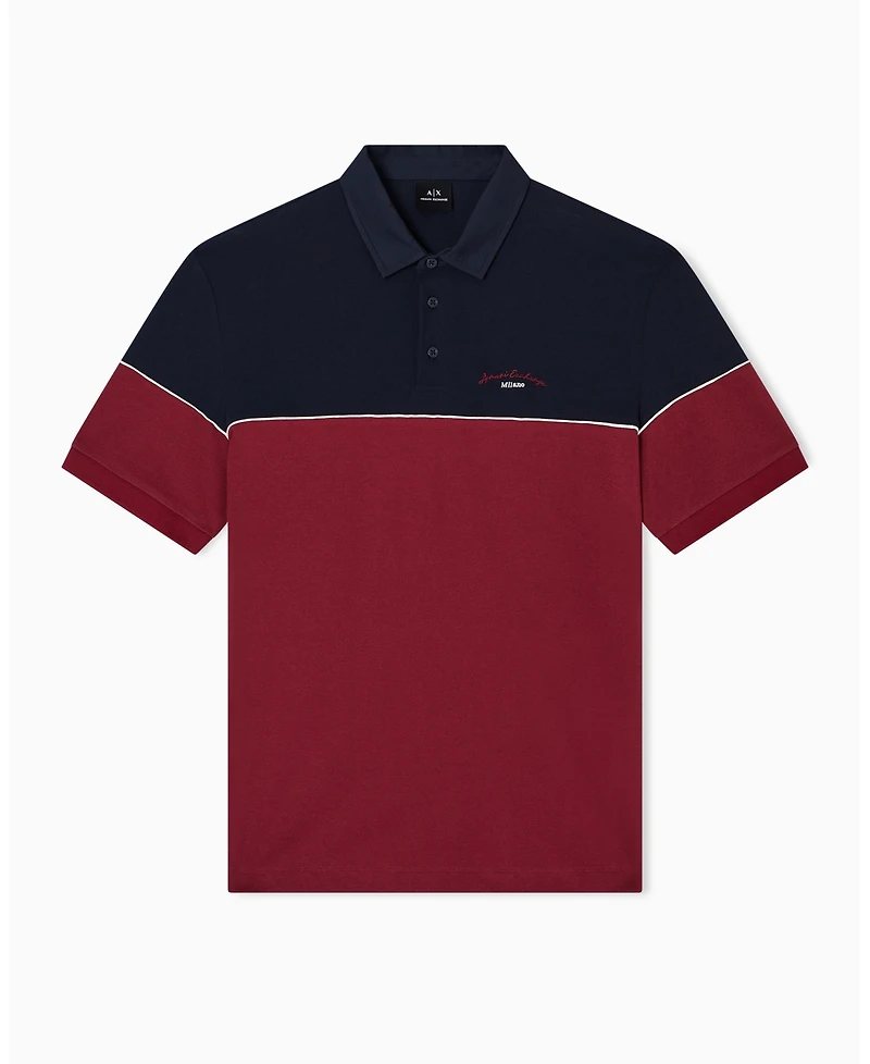 A|X Armani Exchange Men's Color Block Pique Polo Shirt