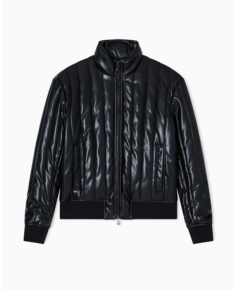 A|X Armani Exchange Men's Quilted Faux-Leather Puffer Jacket