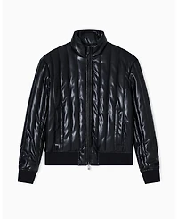 A|X Armani Exchange Men's Quilted Faux-Leather Puffer Jacket