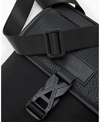 A|X Armani Exchange Men's Pebbled Faux-Leather Buckle Crossbody Bag