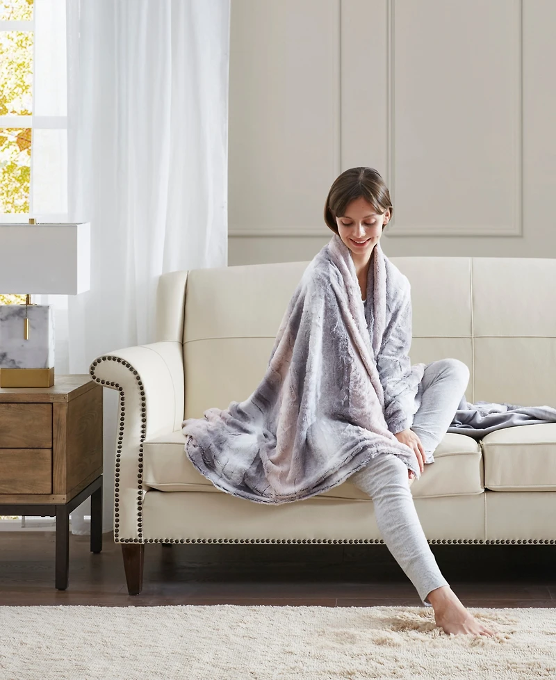 Madison Park Zuri Faux Fur Blanket, Full/Queen