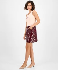 Boss Orange Women's Patent Faux-Leather Mini Skirt