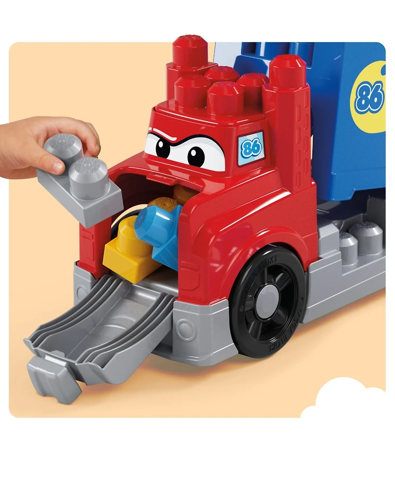 Mega Bloks First Builders Build and Race Rig Toy Blocks, 19 Pieces
