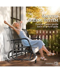 Outsunny Outdoor Glider Bench for 3 with Breathable Mesh Fabric