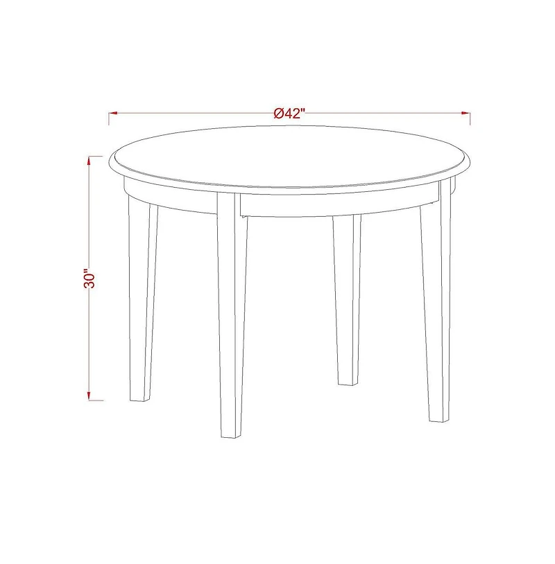 East West Furniture Dining Room Set Linen White, BOCE5-whi-15