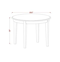 East West Furniture Dining Room Set Linen White, BOCE5-whi-15