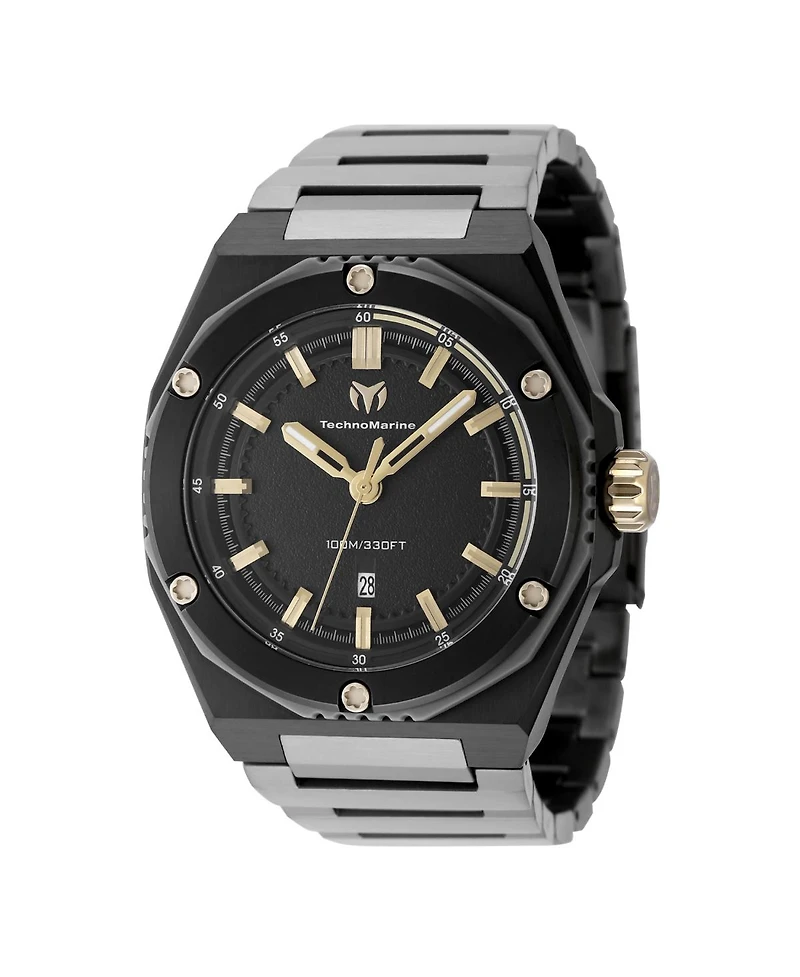 Technomarine Men's Tm-416088 Coral Quartz Black Dial Watch