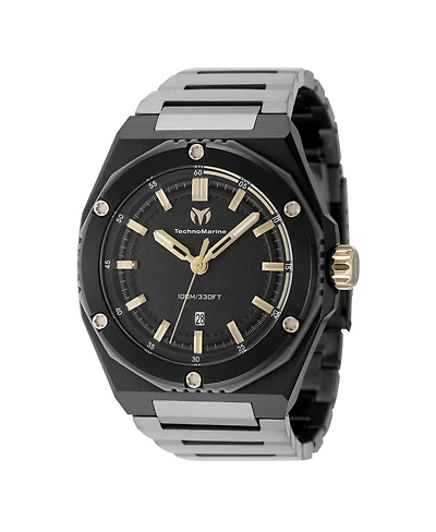 Technomarine Men's Tm-416088 Coral Quartz Black Dial Watch
