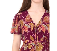 Msk Petite Short Sleeves Knee Length Dress