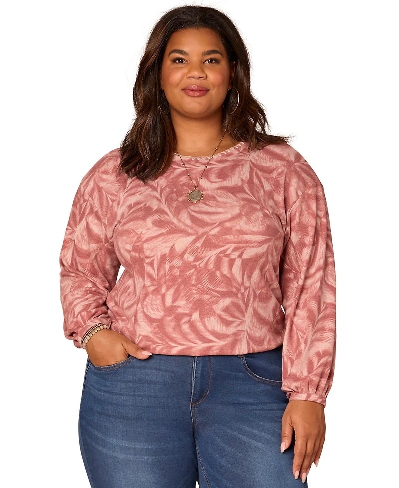 Democracy Plus Size Embroidered Scoop-Neck Top